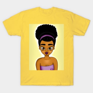 Brown skin girl, beautiful digital art illustrating T-Shirt